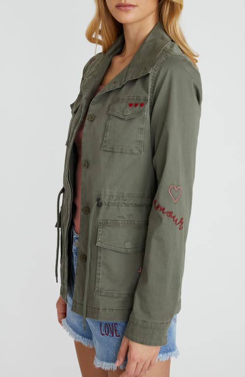 Driftwood Amber X Love Notes Embroidered Utility Jacket In Multi