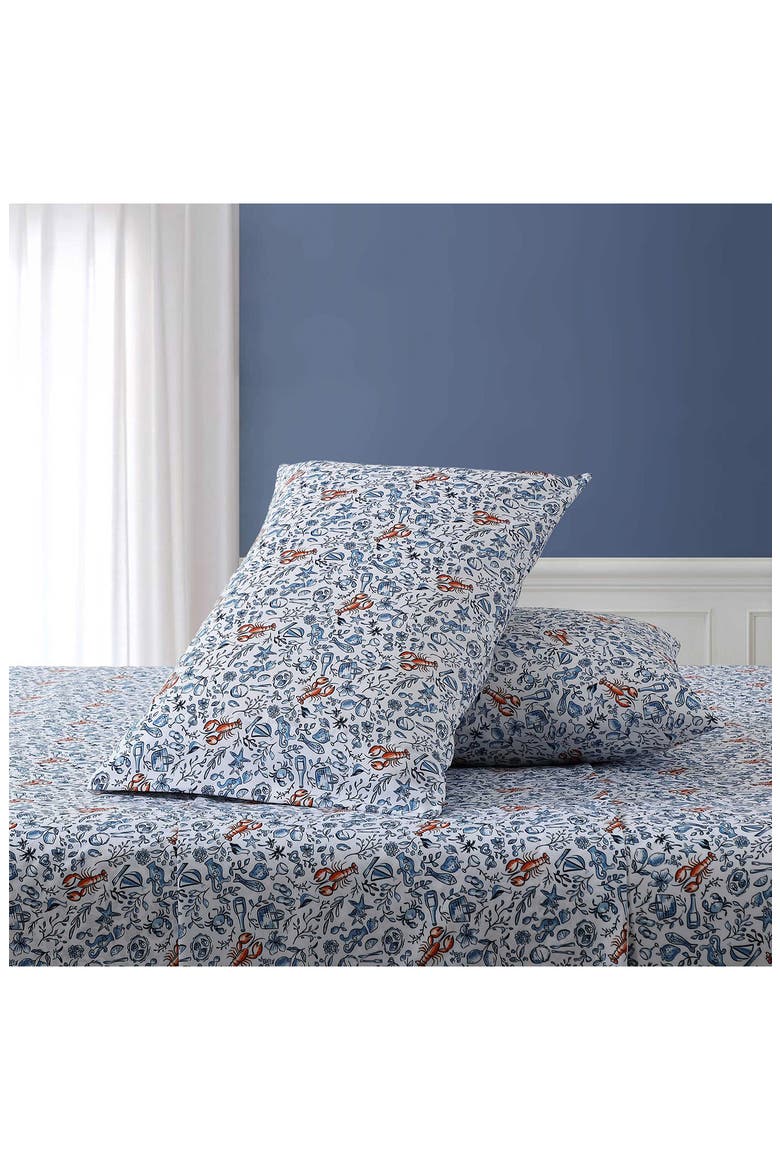 Coastal Fun Cooling Microfiber Sheet Set, Alternate, color, BLUE