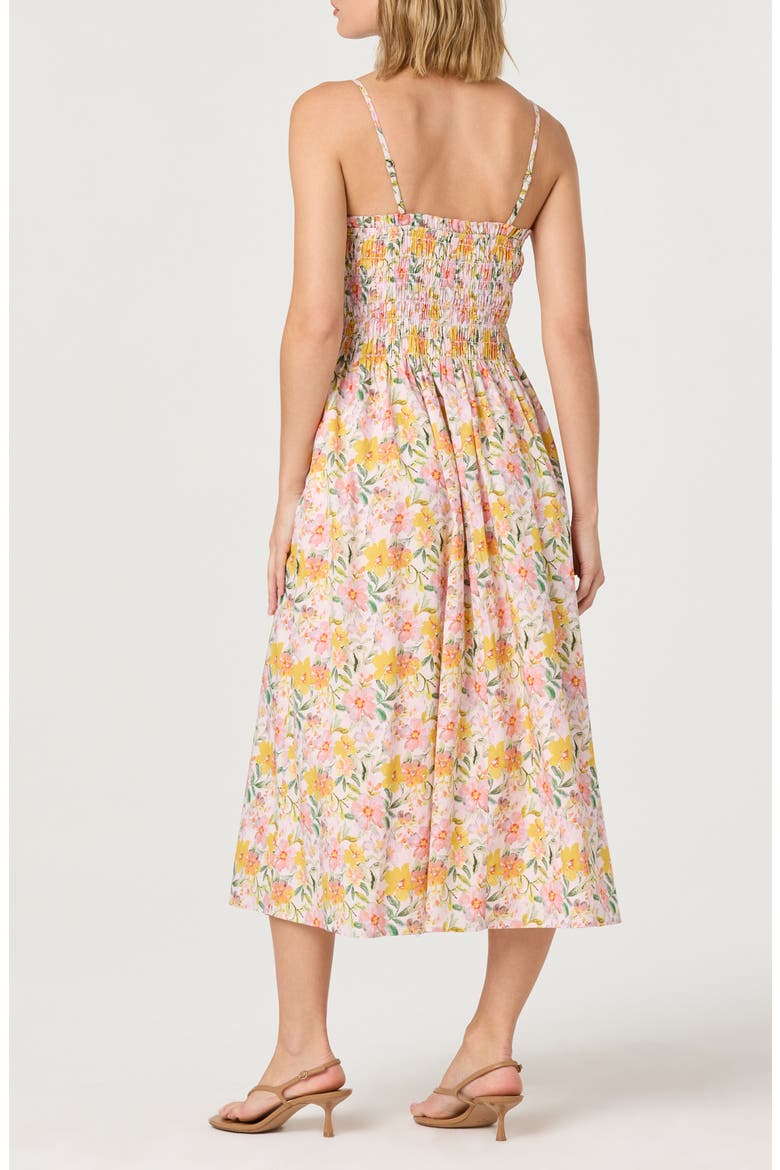 Floral Print A-Line Dress, Alternate, color, PINK YELLOW FLORAL