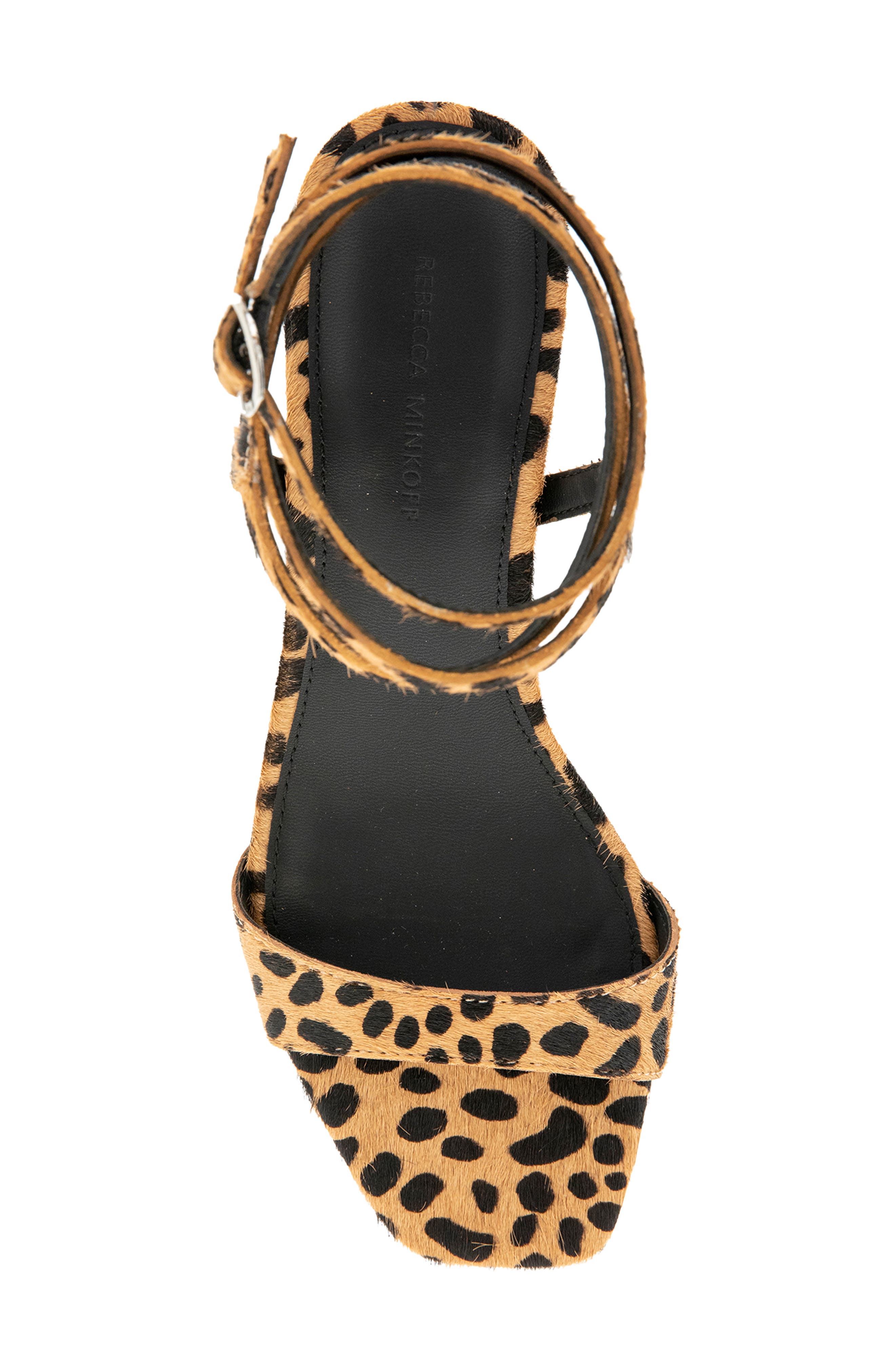 Camila Genuine Calf Hair Sandal, Alternate, color, LEOPARD
