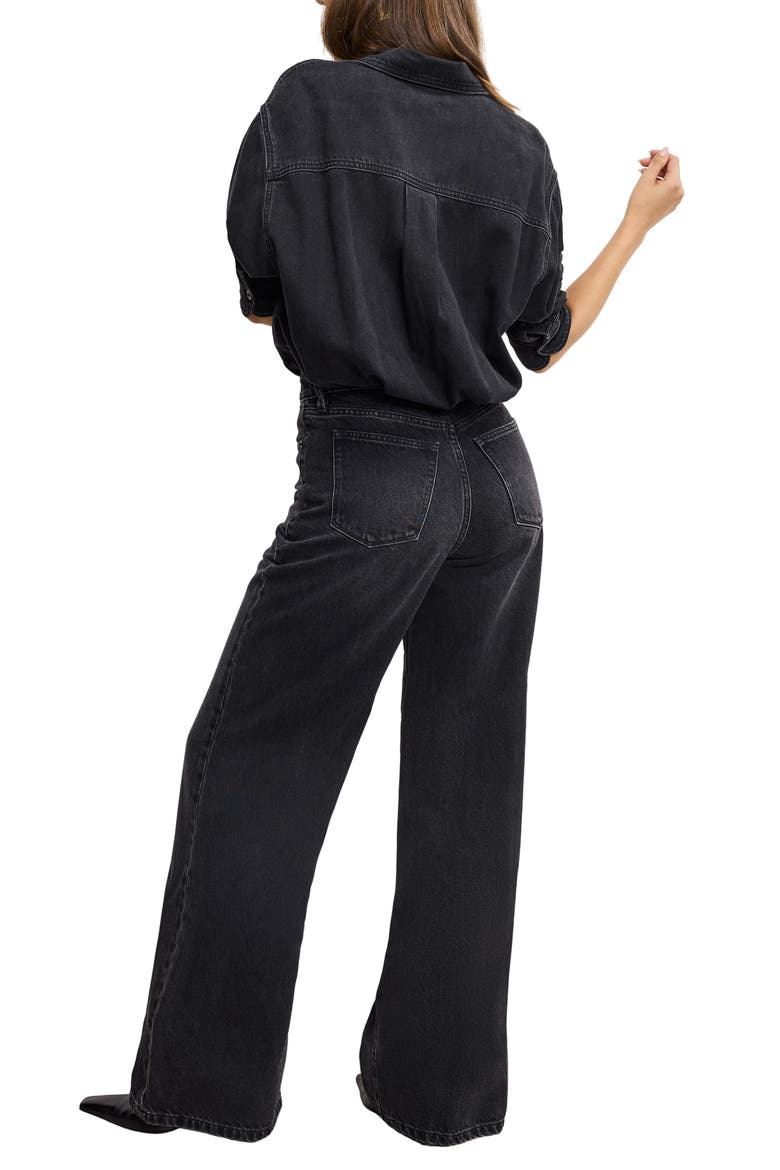 Denim Jumpsuit, Alternate, color, BLACK389