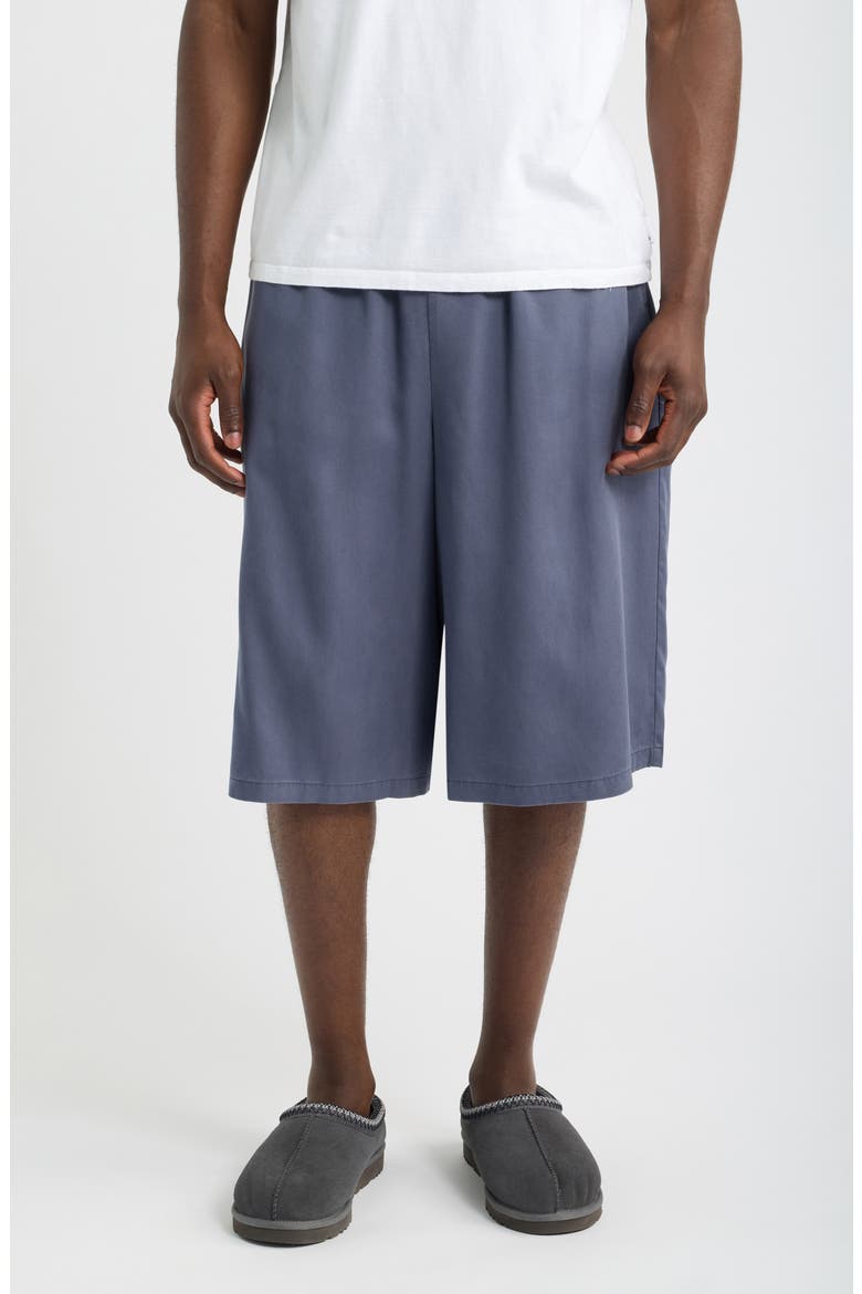 Vintage Wash Twill Basketball Shorts, Main, color, BLUE
