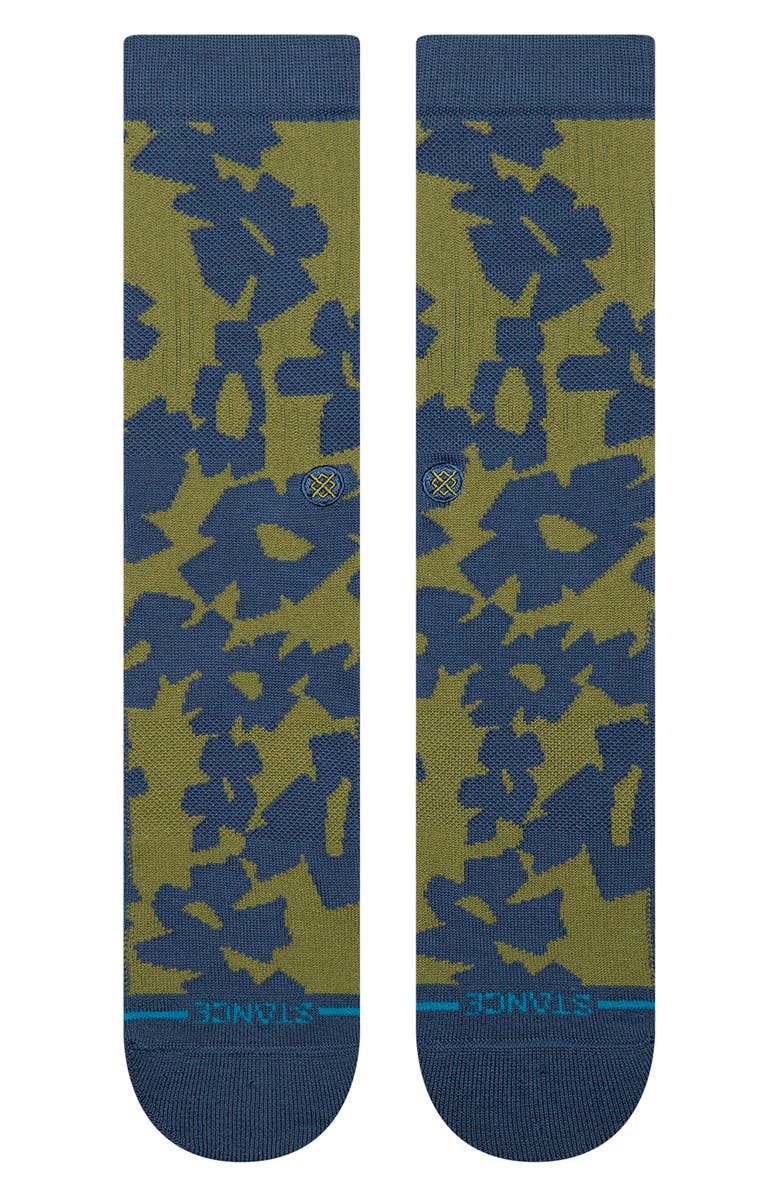 Stance Stomped Combed Cotton Blend Crew Socks, Alternate, color, Olive