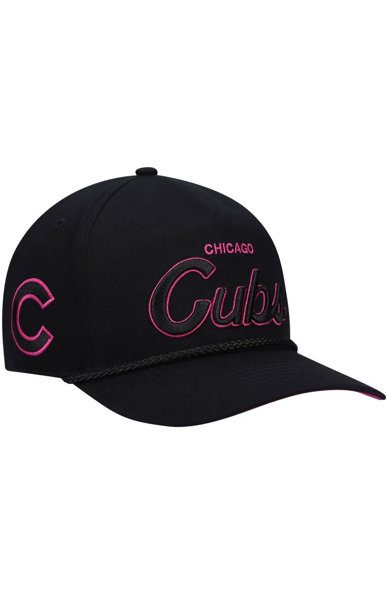 '47 Men's '47 Black Chicago Cubs Hitch Orchid Undervisor Snapback Hat, Main, color, 