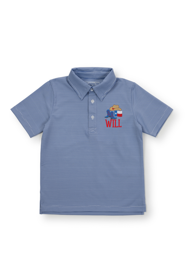Will Boys' Golf Polo Shirt by LH Sport, Alternate, color, Blue Stripes