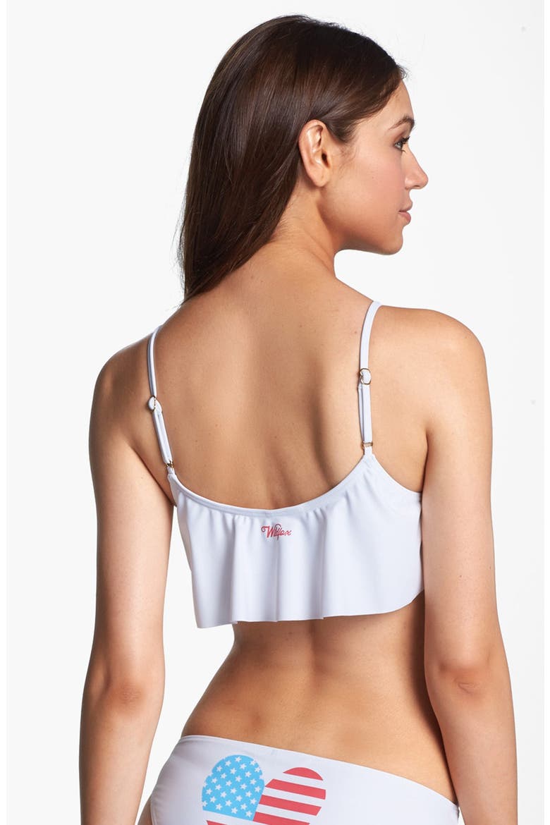 'USA' Fluttery Bikini Top, Alternate, color, WHITE