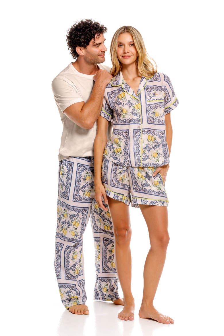 Drew Capri Linen Pajama Pants, Alternate, color, WHITE
