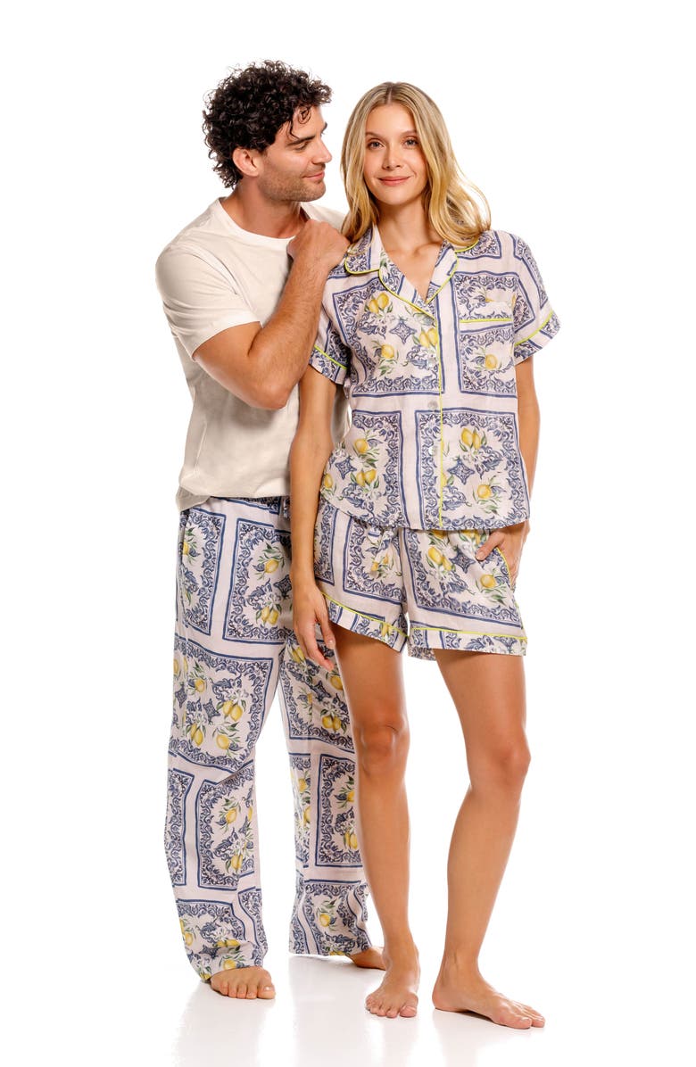 The Lazy Poet Nina Linen Short Pajamas, Alternate, color, White