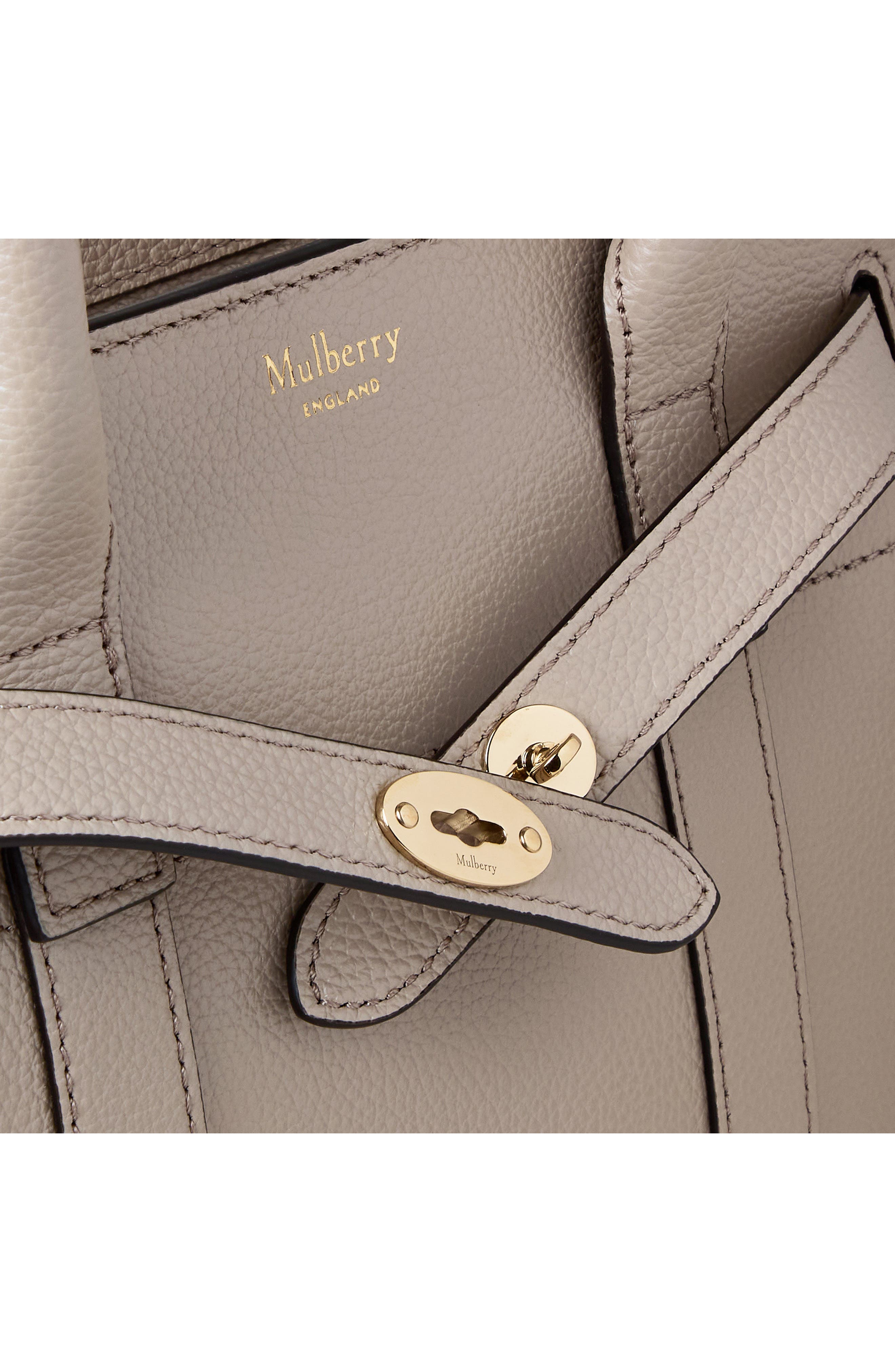 Mini Zipped Bayswater Leather Tote, Alternate, color, CASHMERE TAUPE