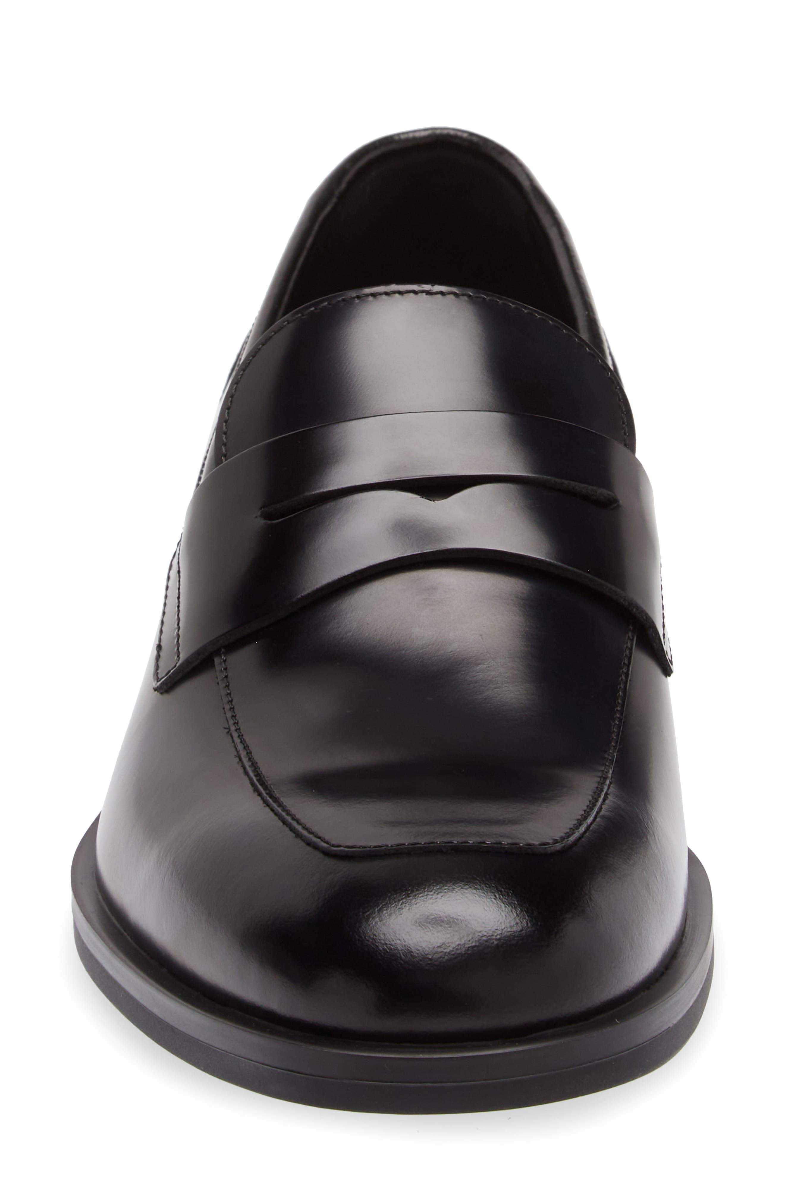 Stuart Weitzman Club Classic Penny Loafer, Alternate, color, Black