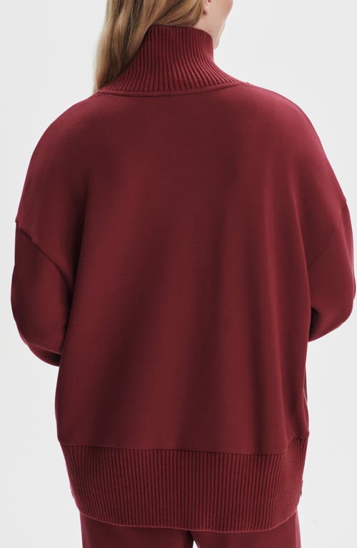 Varley Barker Turtleneck Sweatshirt In Burgundy