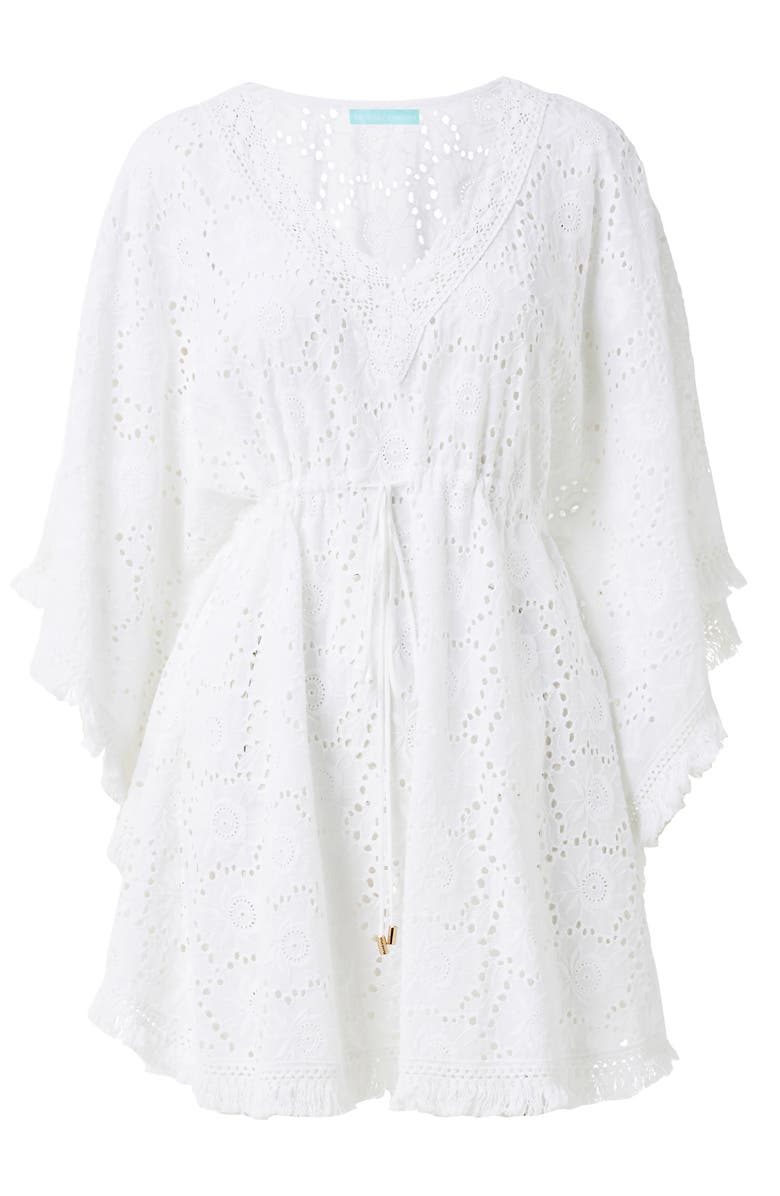 Melissa Odabash Ivy Cotton Eyelet Cover-Up Dress, Alternate, color, White