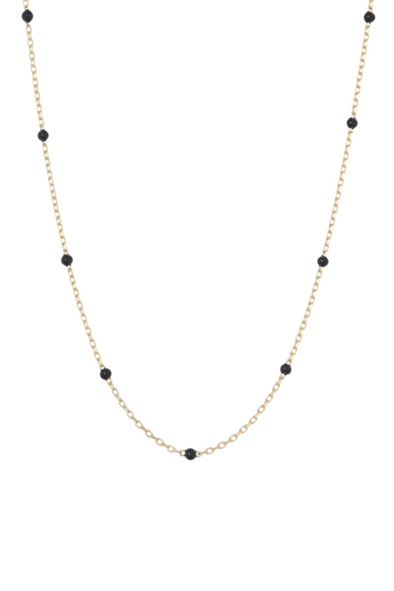 Enamel Dot Station Necklace, Main, color, GOLD/ BLACK