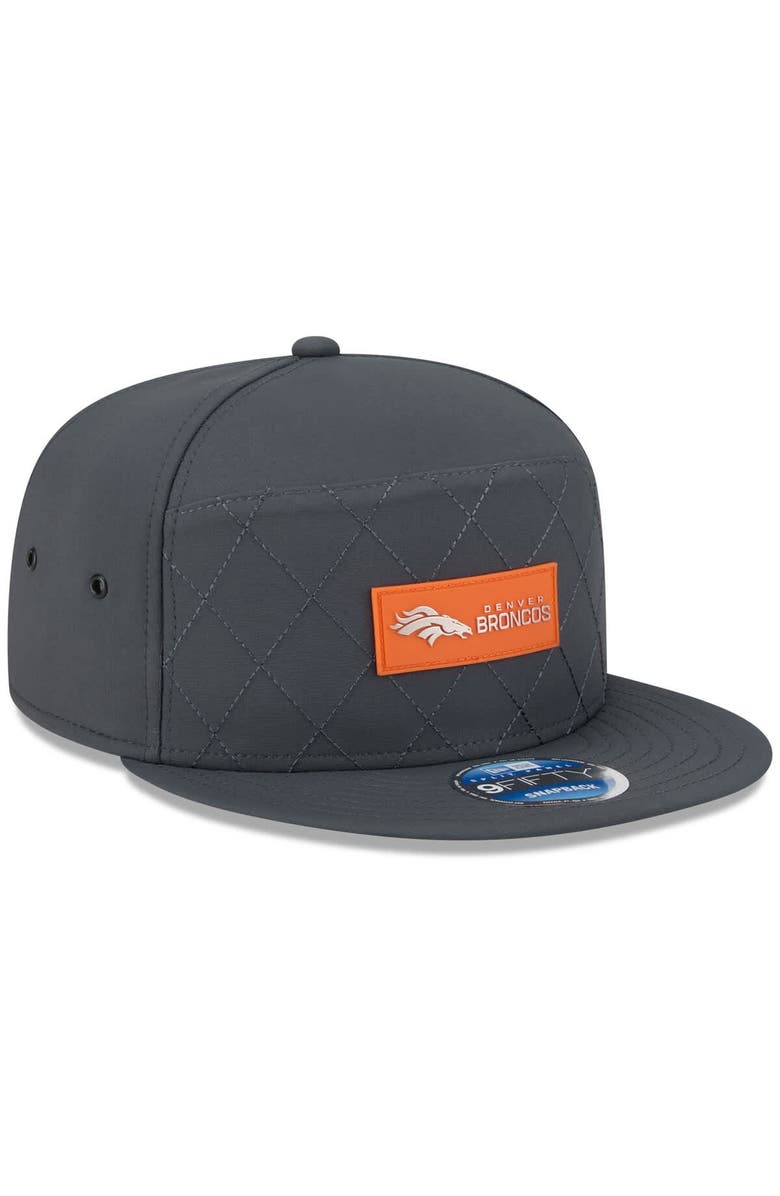 New Era Men's New Era Charcoal Denver Broncos 2025 Sideline Cold Weather Split Panel 9FIFTY Snapback Hat, Alternate, color, 
