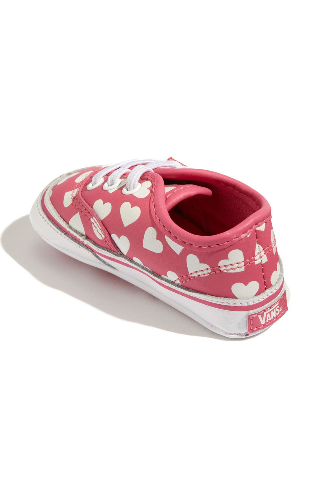 'Authentic' Crib Shoe, Alternate, color, PINK/ WHITE HEARTS
