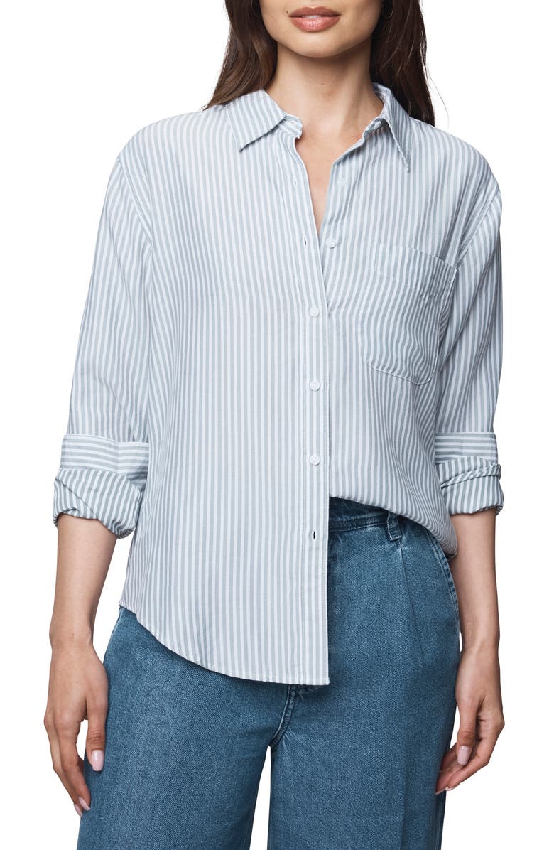 Splendid Kenna Stripe Relaxed-Fit Button-Up Shirt, Main, color, 