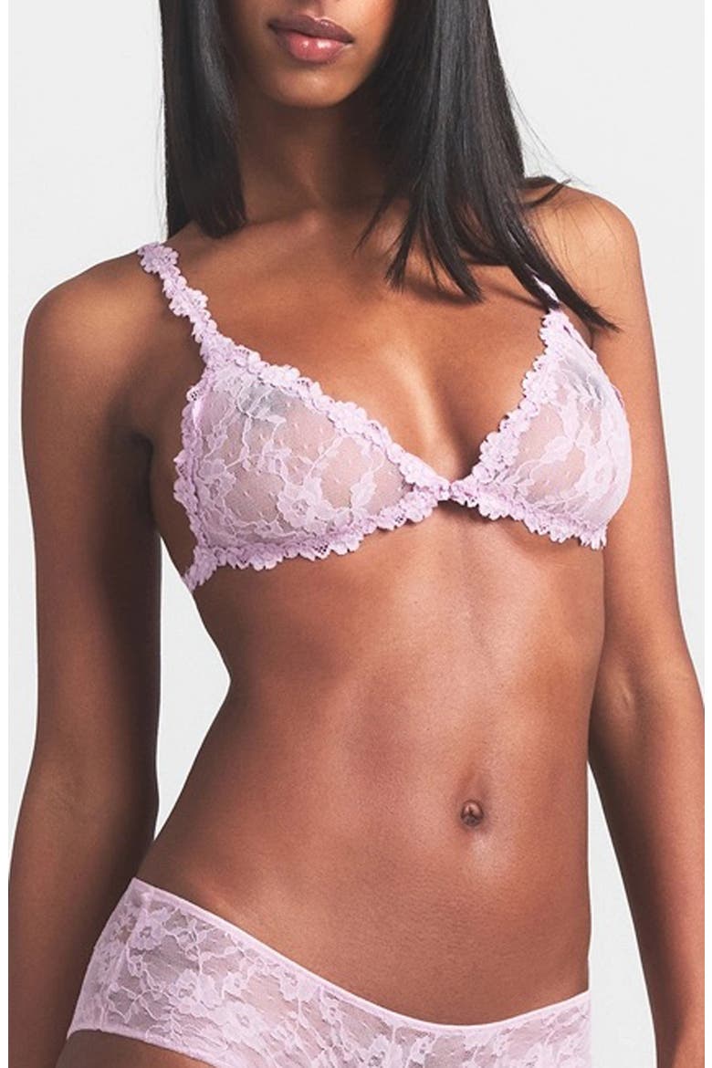 Stretch Lace Triangle Bralette, Main, color, BABY PINK
