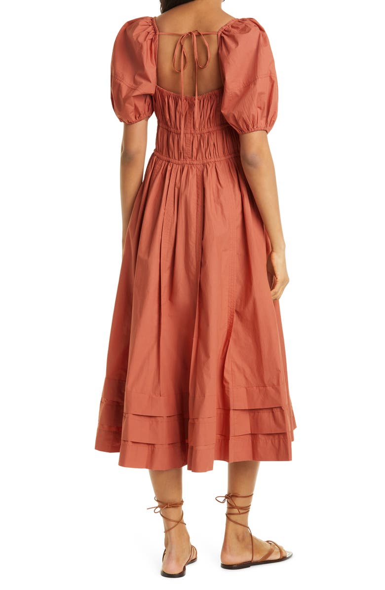 Ulla Johnson Palma Puff Sleeve Cotton A-Line Dress, Alternate, color, 