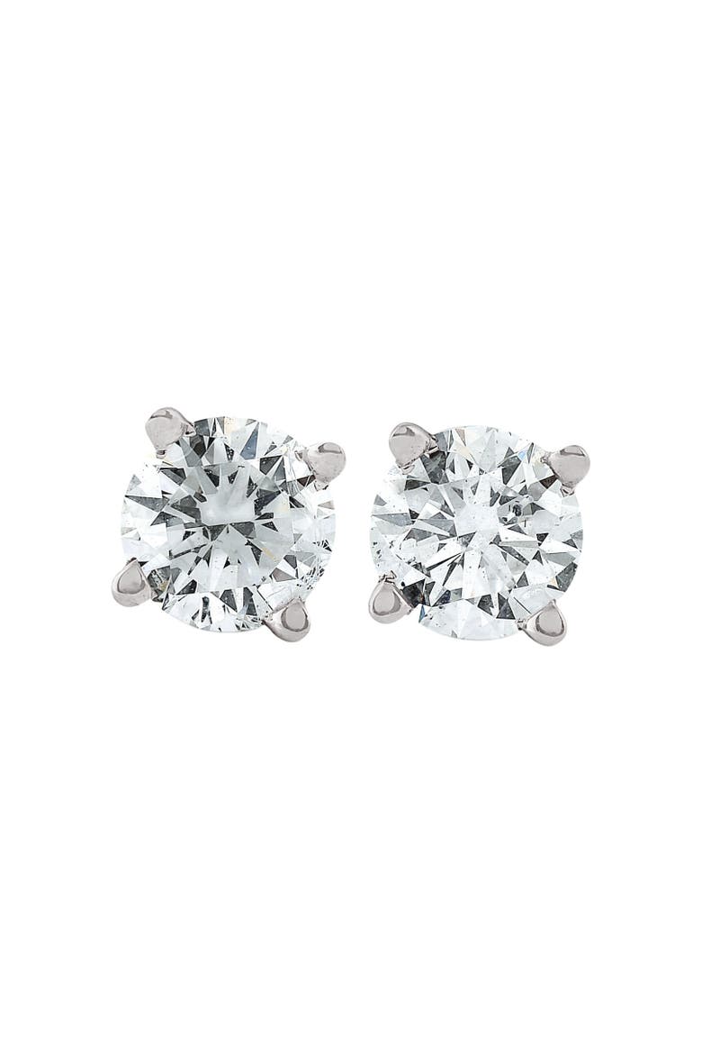 1/2Ct Diamond Screwback Studs Lab Grown Diamond Eco Friendly 14K Gold, Main, color, 14k White Gold