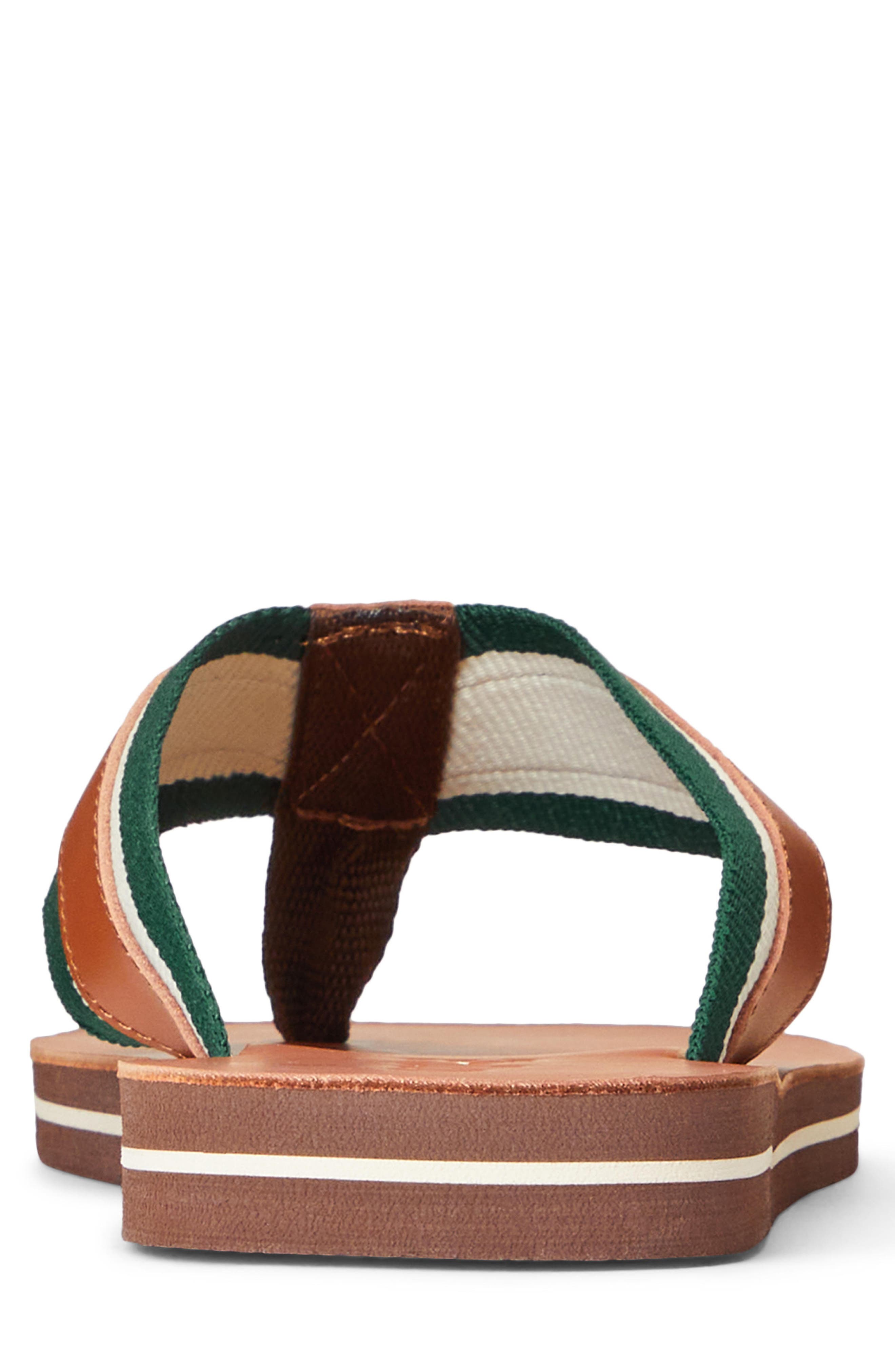 Ralph Lauren Bolt Flip Flop, Alternate, color, Polo Tan/ New Forest/ Ecru
