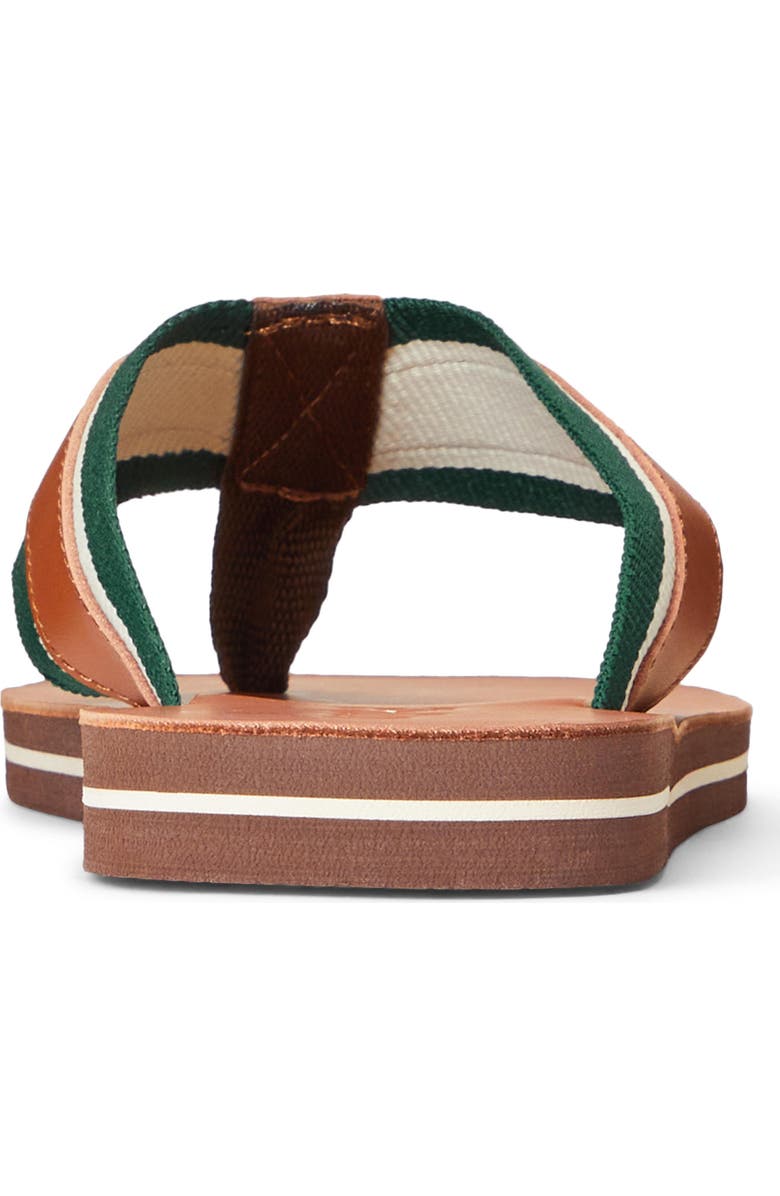 Ralph Lauren Bolt Flip Flop, Alternate, color, Polo Tan/ New Forest/ Ecru