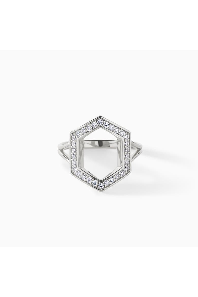 The Donna Ring, Alternate, color, Sterling Silver/White CZ