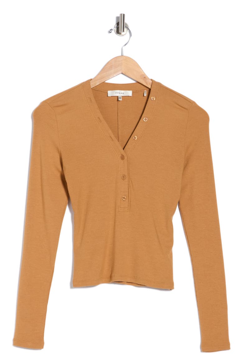 The Rib Henley Top, Main, color, LIGHT CAMEL