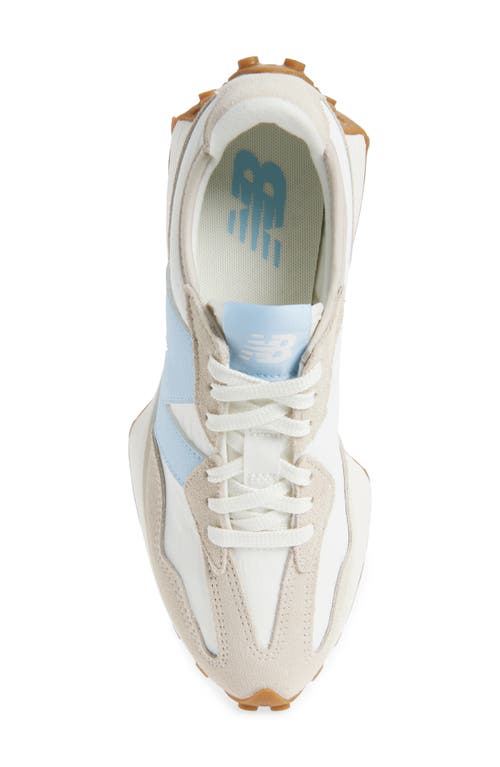 New Balance Damen 327 In Grau/weiss/blau, Wildleder/mesh, Grösse 39