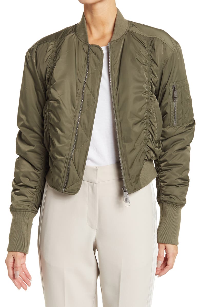 BOSS Hugo Boss Ruched Bomber Jacket, Main, color,