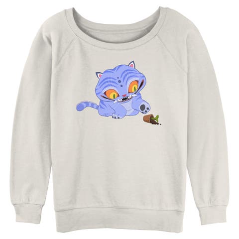 Junior's Mischievous Derpy Long Sleeve Oversized Sweatshirt