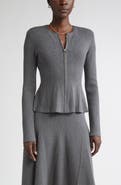 ST. JOHN Rib Knit Peplum Jacket