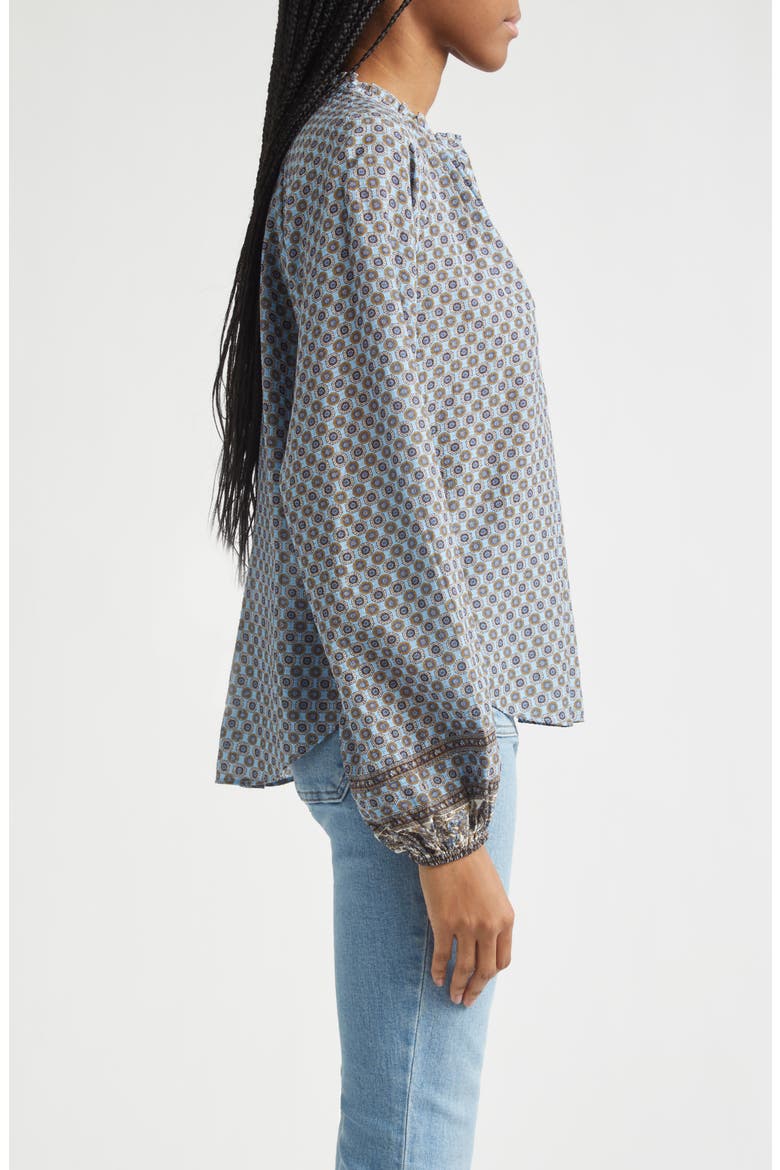Linds Split Neck Top, Alternate, color, BLUE JAY MULTI