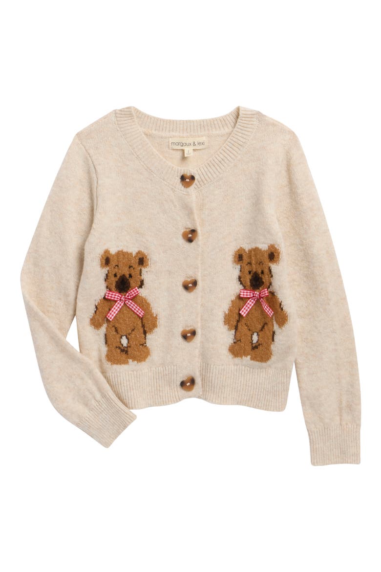 Kids' Bear Cardigan, Main, color, OATMEAL HEATHER