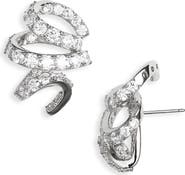 Nadri Ane Cubic Zirconia Ribbon Stud Earrings