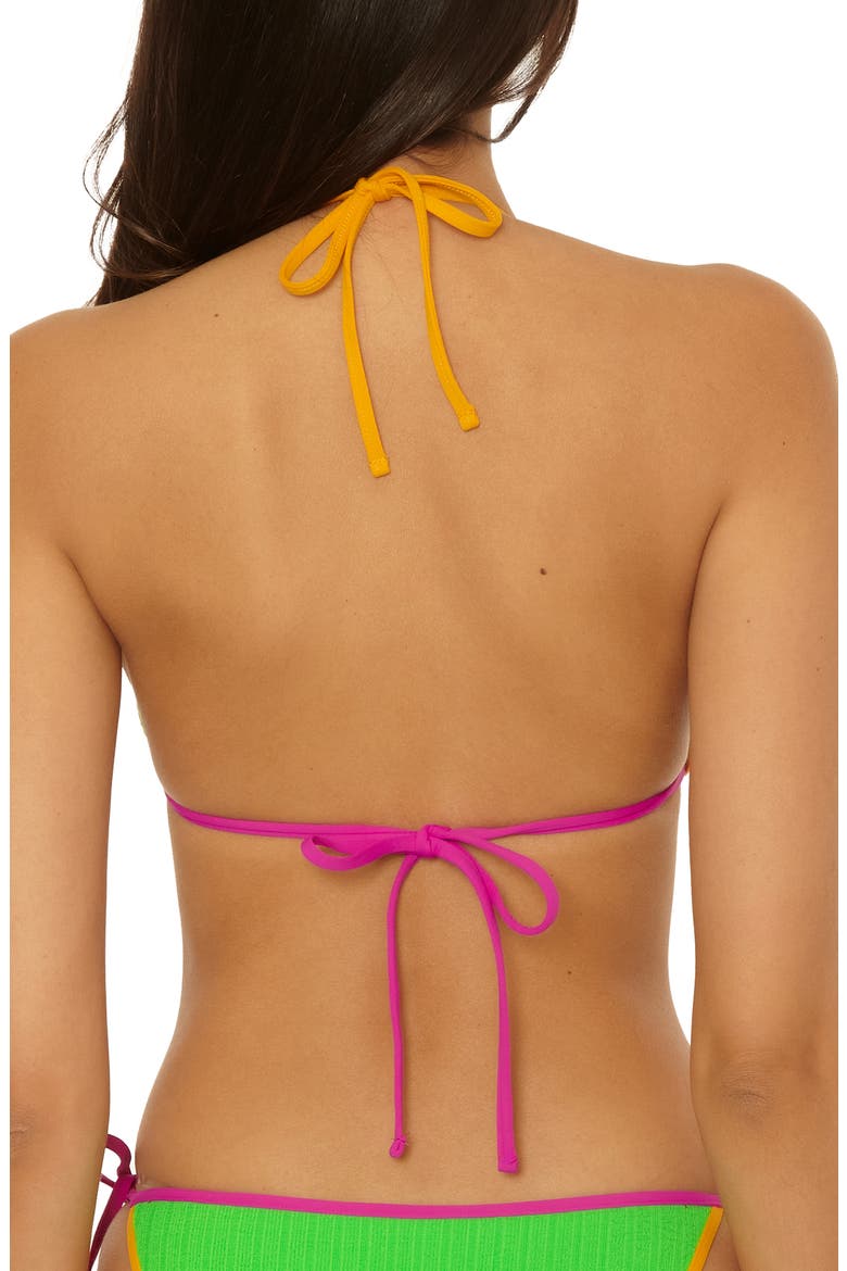 Crinkle Crush Reversible Triangle Bikini Top, Alternate, color, MEADOW