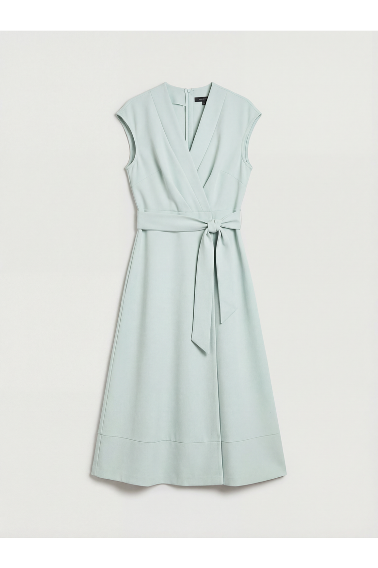 Belted Crepe Dress, Alternate, color, Mint