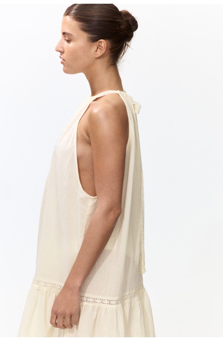 H&M Sleeveless Cotton Beach Dress, Alternate, color, Light Yellow