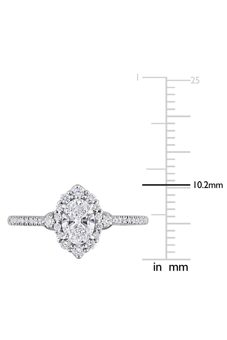 Lab-Grown Diamond Halo Engagement Ring 14k, Alternate, color, White Gold