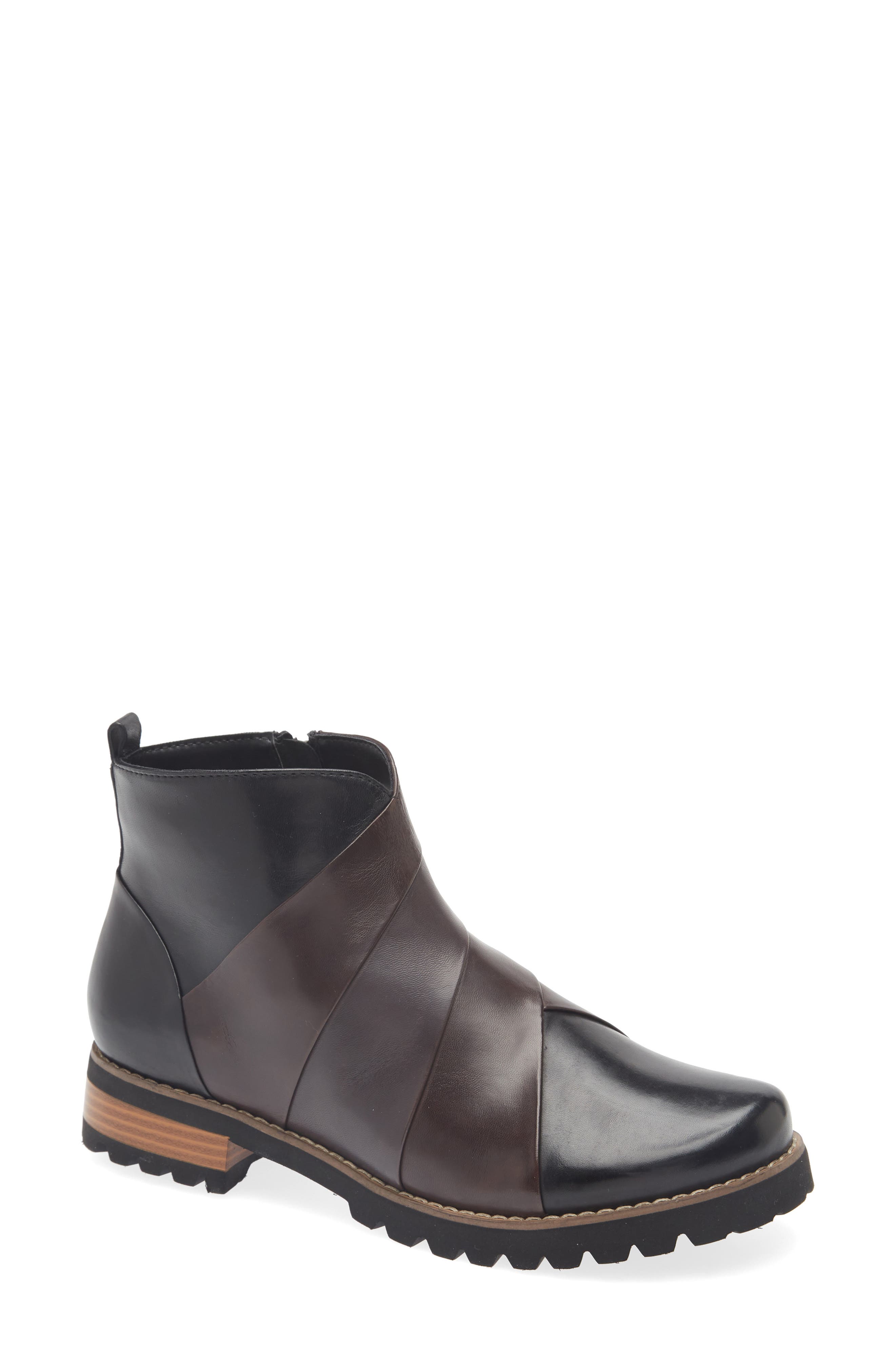 Regarde Le Ciel Layla Lug Sole Bootie, Main, color, Black/ Muddy