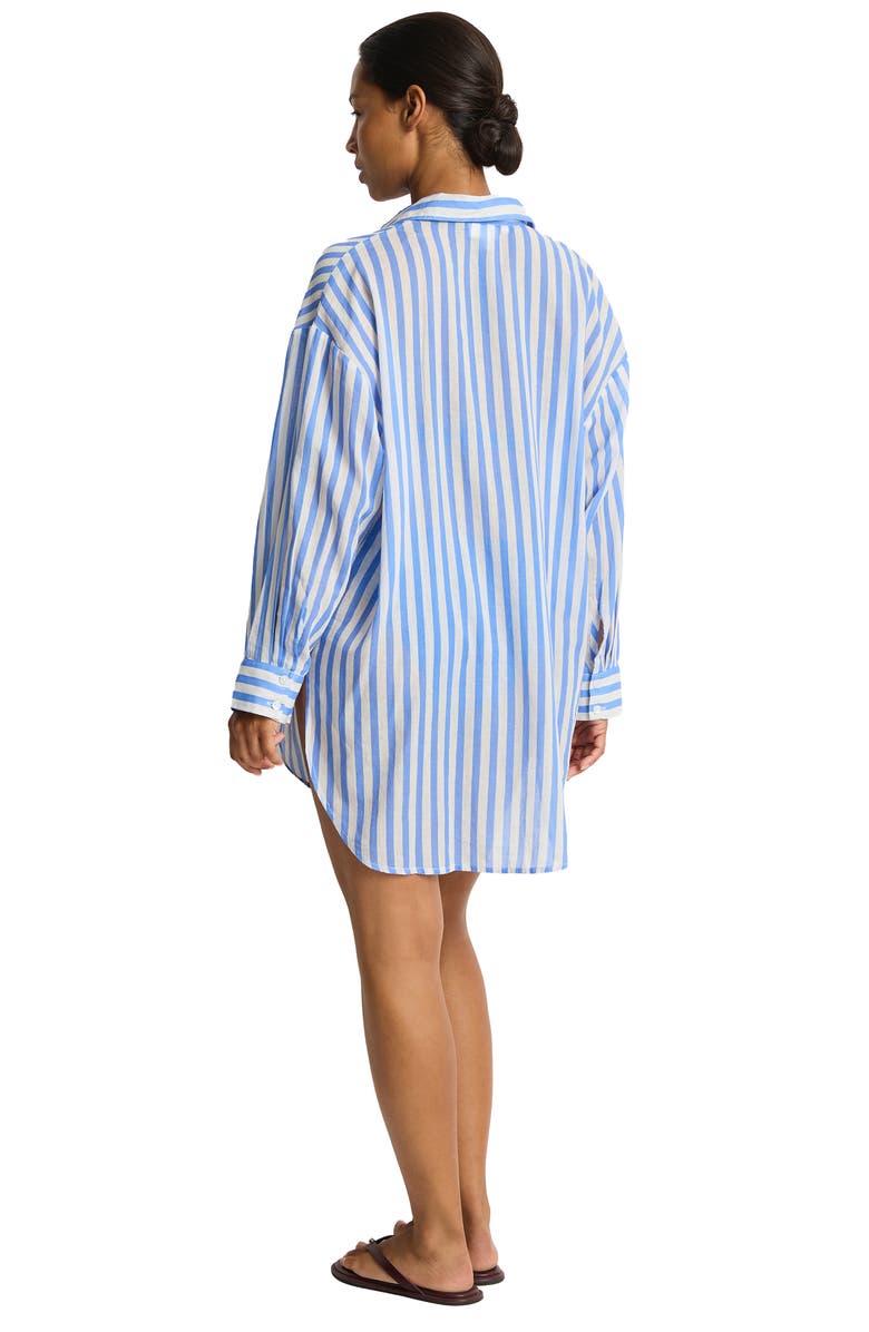 Sea Level Vacay Cruise Cover-Up Shirt, Alternate, color, Chambray