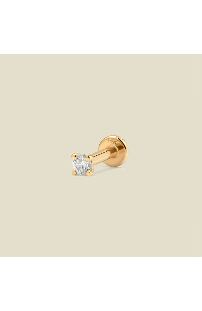 MADE BY MARY 14k Diamond Prong-Set Stud Earring (Flat Back) - Single, Main, color, 14K Solid Gold