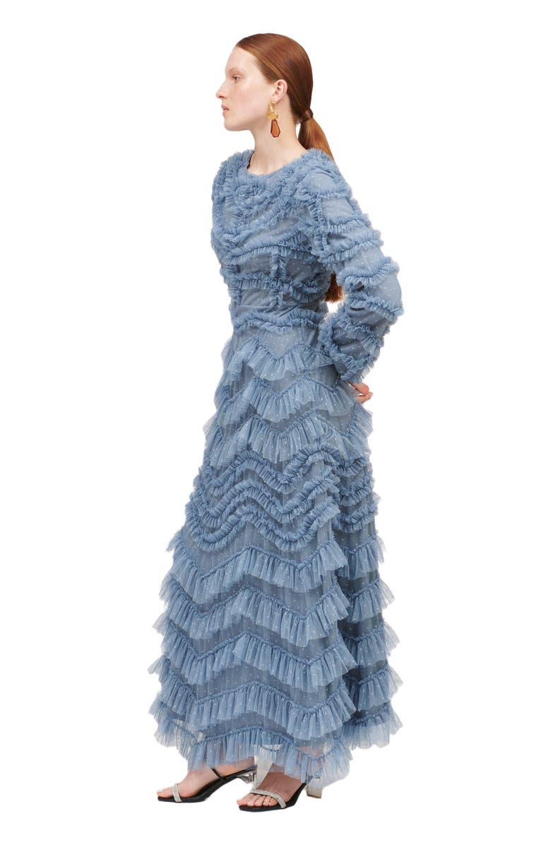 MARYISA Modest Ruffle Chiffon Dress Maxi, Alternate, color, 