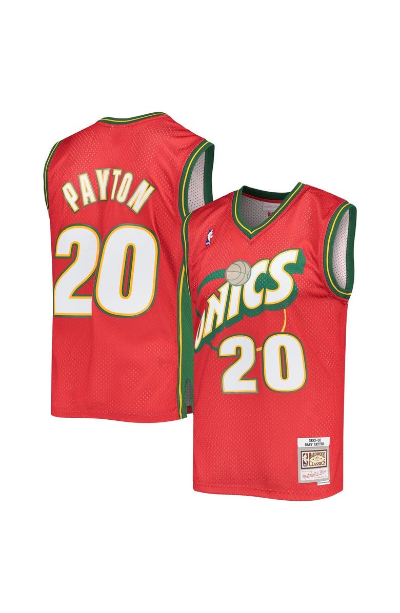 Mitchell & Ness Men's Mitchell & Ness Gary Payton Red Seattle SuperSonics 1999-2000 Authentic Hardwood Classics Swingman Jersey, Alternate, color, 