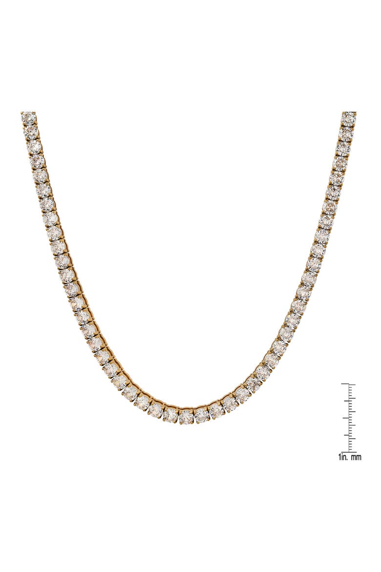 Men's 18K Yellow Gold Plated Stainless Steel Cubic Zirconia Tennis Necklace, Alternate, color, GOLD
