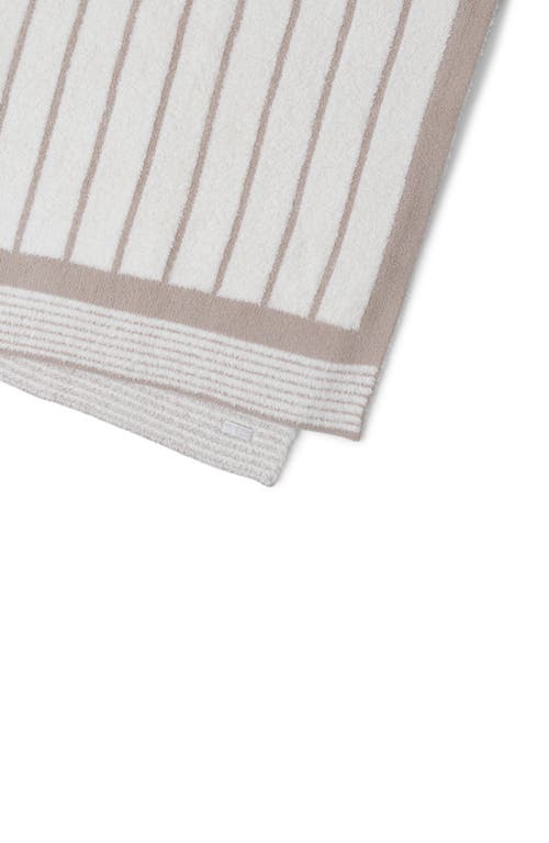 Barefoot Dreams Cozychic Border Stripe Throw In Sahara/cream