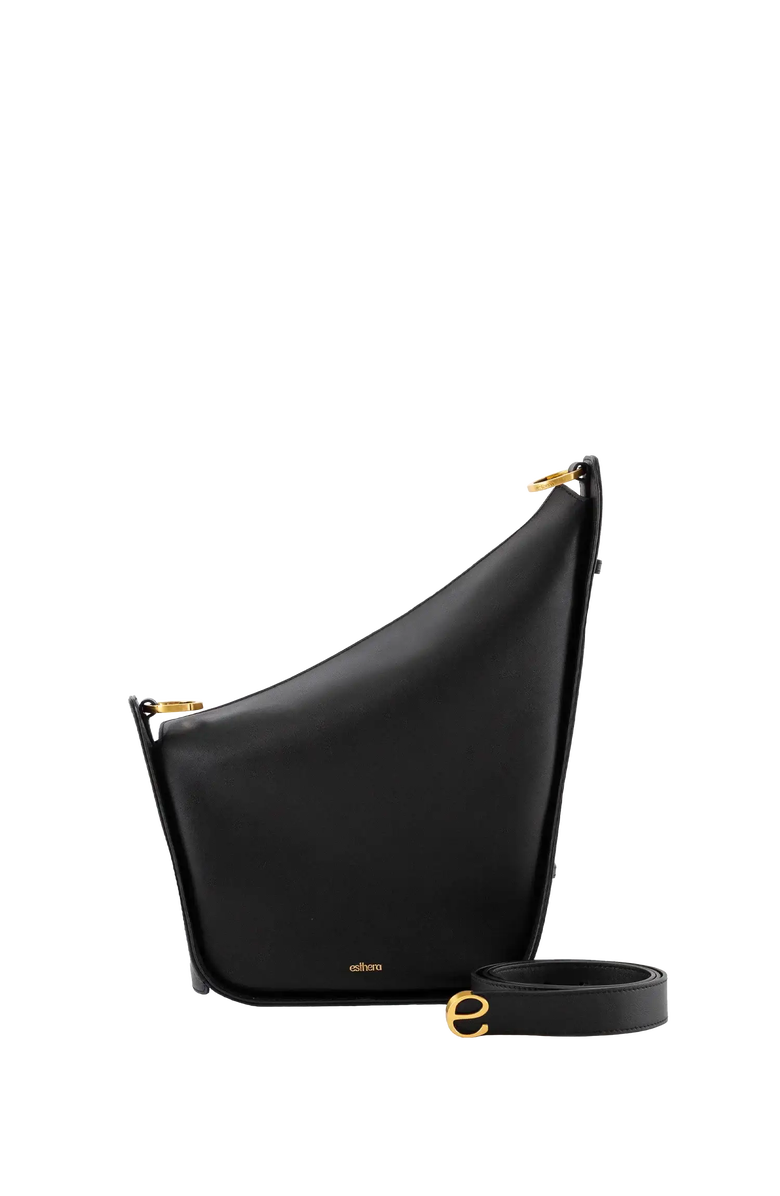 Esthera 10AM Leather Belted Strap Bag, Alternate, color, Black
