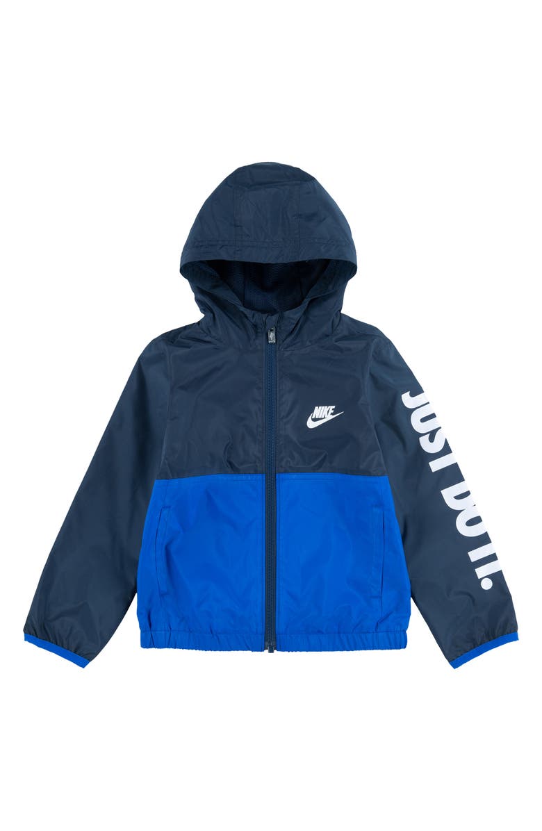 Nike Kids' Just Do It Windrunner Jacket, Main, color, Midnight Navy
