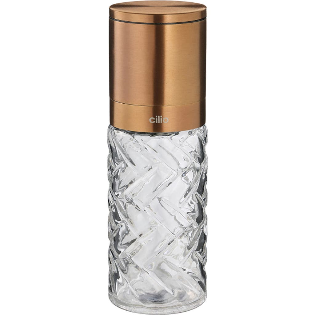 Cilio Cristallo Glass & Stainless Steel Salt And Pepper Mill In Brown