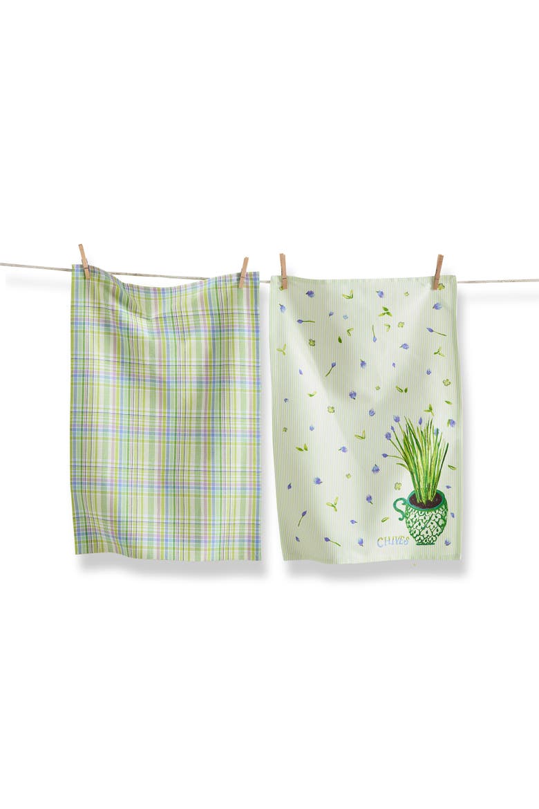 Chive Dishtowel Set 2 100% Cotton Multi 26 x 18 in, Main, color, Multicolored