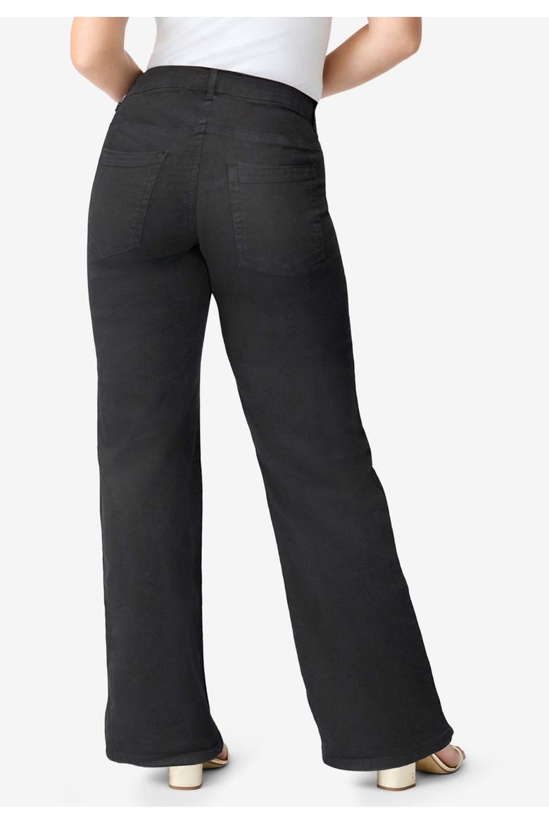 Plus Size 24/7 Stretch Wide Leg Jean, Alternate, color, BLACK DENIM